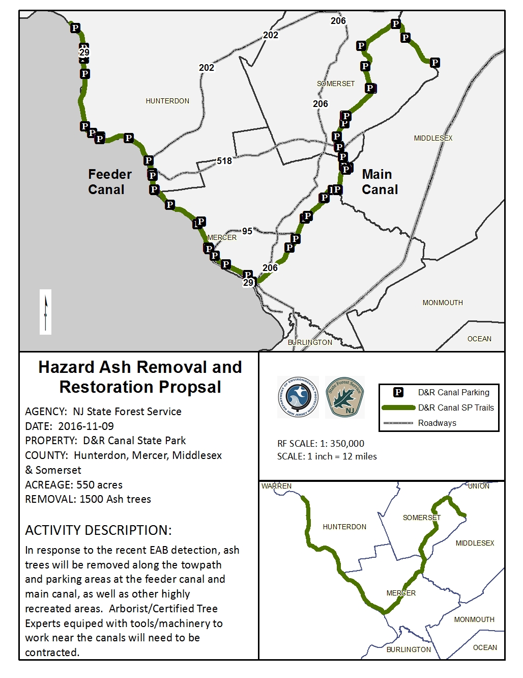 Hazard Ash Removal and Restoration Map