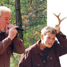 child pretends to be a deer
