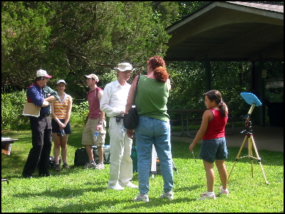 Gene Ramsey of AAAP (center) provided solar observing opportunities