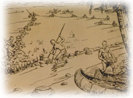 A sketch of the first humans in the Liberty State Park area.  