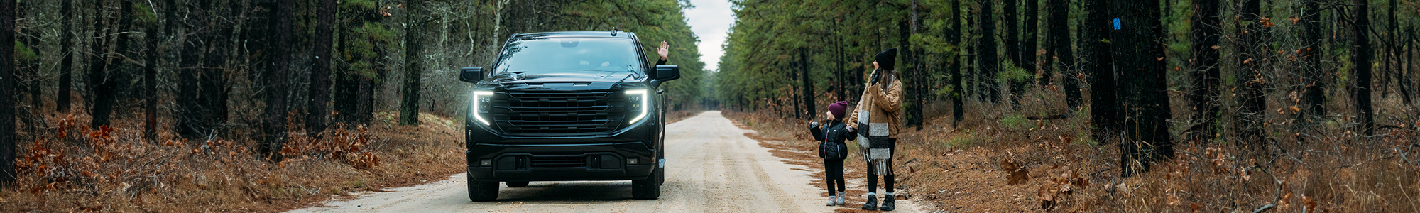 Driver waving at hikers: Wharton State Forest Visiting Vehicle Use Map