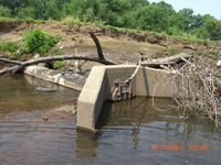 Large outfall with eroded bank