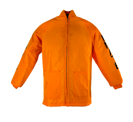 orange work coat