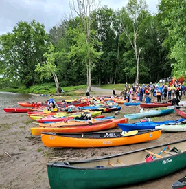 Boats are ready to go on Day 1 of theDelaware River Sojourn. Photo by theDelaware River Sojourn. 