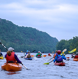 Paddling the Delaware River on Day 5of the Delaware River Sojourn. Photo by John Brady.