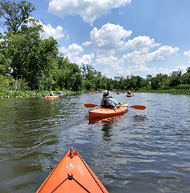 Paddling N.J.'s Crosswicks Creek onthe final day of the Delaware RiverSojourn. Photo by the DRBC.