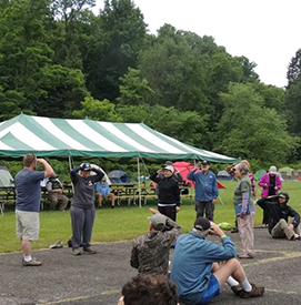 The Delaware Sojourn's High AdmiralAward is given each day to anindividual working to improve the Basin's water resources. Photo by theDelaware River Sojourn.