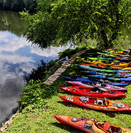 Kayaks along the Schuylkill River. Photo by Pat J.