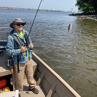 DRBC staff collect fish tissue to monitor for PFAS. Photo by the DRBC.