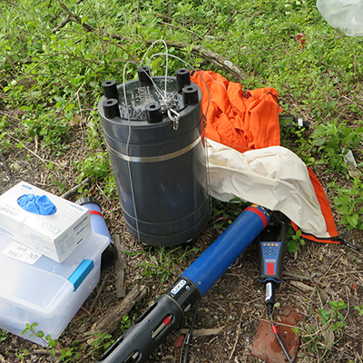 The fluidion monitor being prepped for re-deployment. Photo by the DRBC.