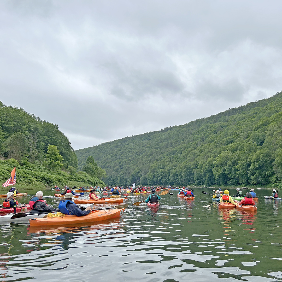 Paddlers on the Delaware River Sojourn. Photo by the DRBC.