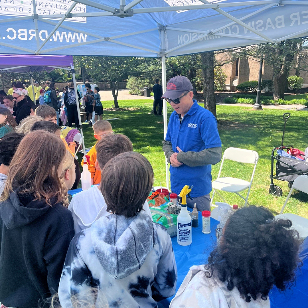The Enviroscape model is a great teaching tool to show how what we do on the land can affect our water. Photo by the DRBC.