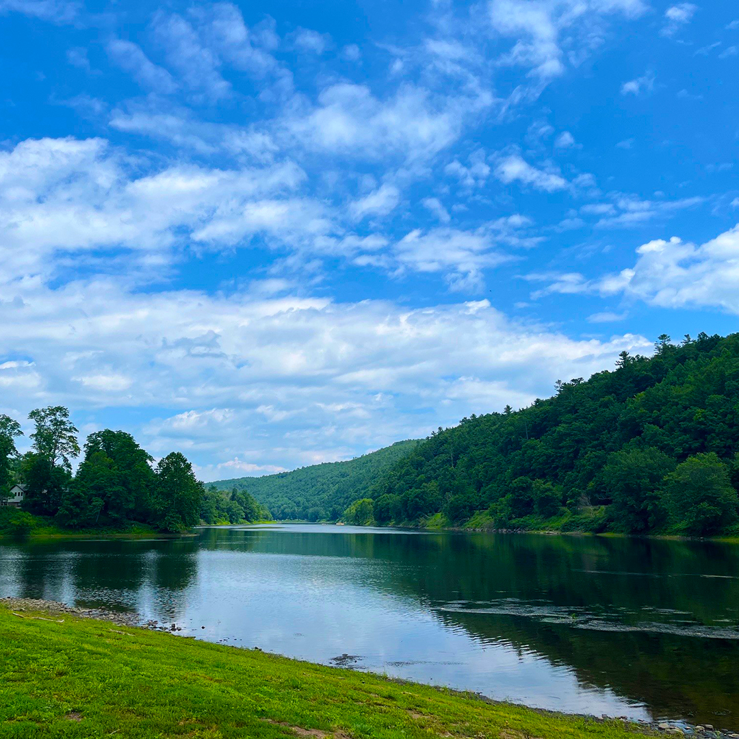 The Delaware River at Lackawaxen, Pa. Taken at the Zane Grey Festival, July 2026. Photo by the DRBC.