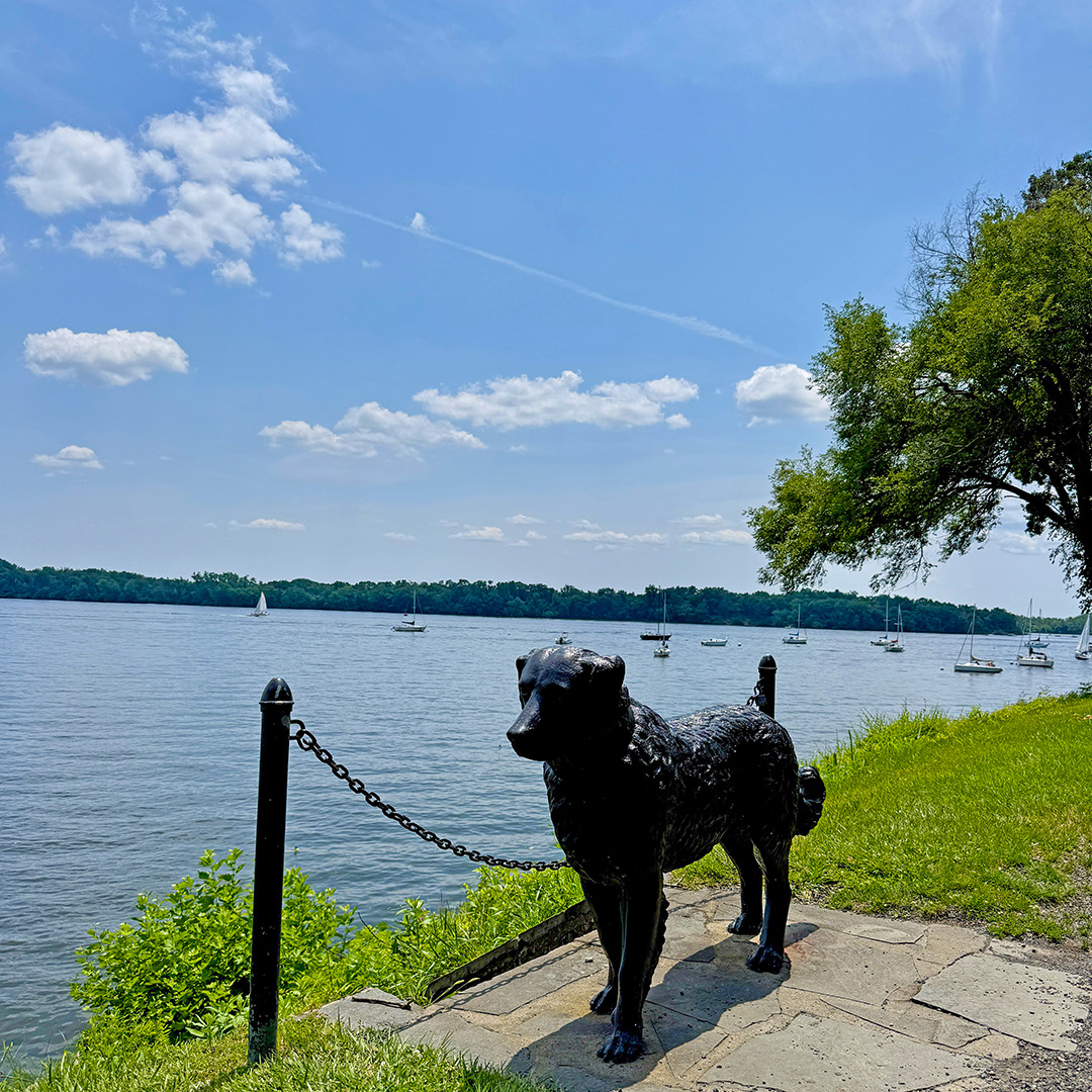 Glen Foerd sits along the Delaware River in Philadelphia, Pa. Photo by the DRBC.