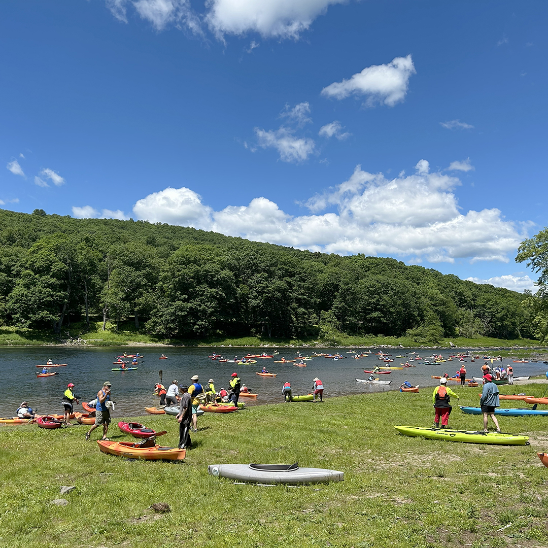 Paddlers launch on Day 1 from NY's Ten Mile River Access. Photo by the DRBC.
