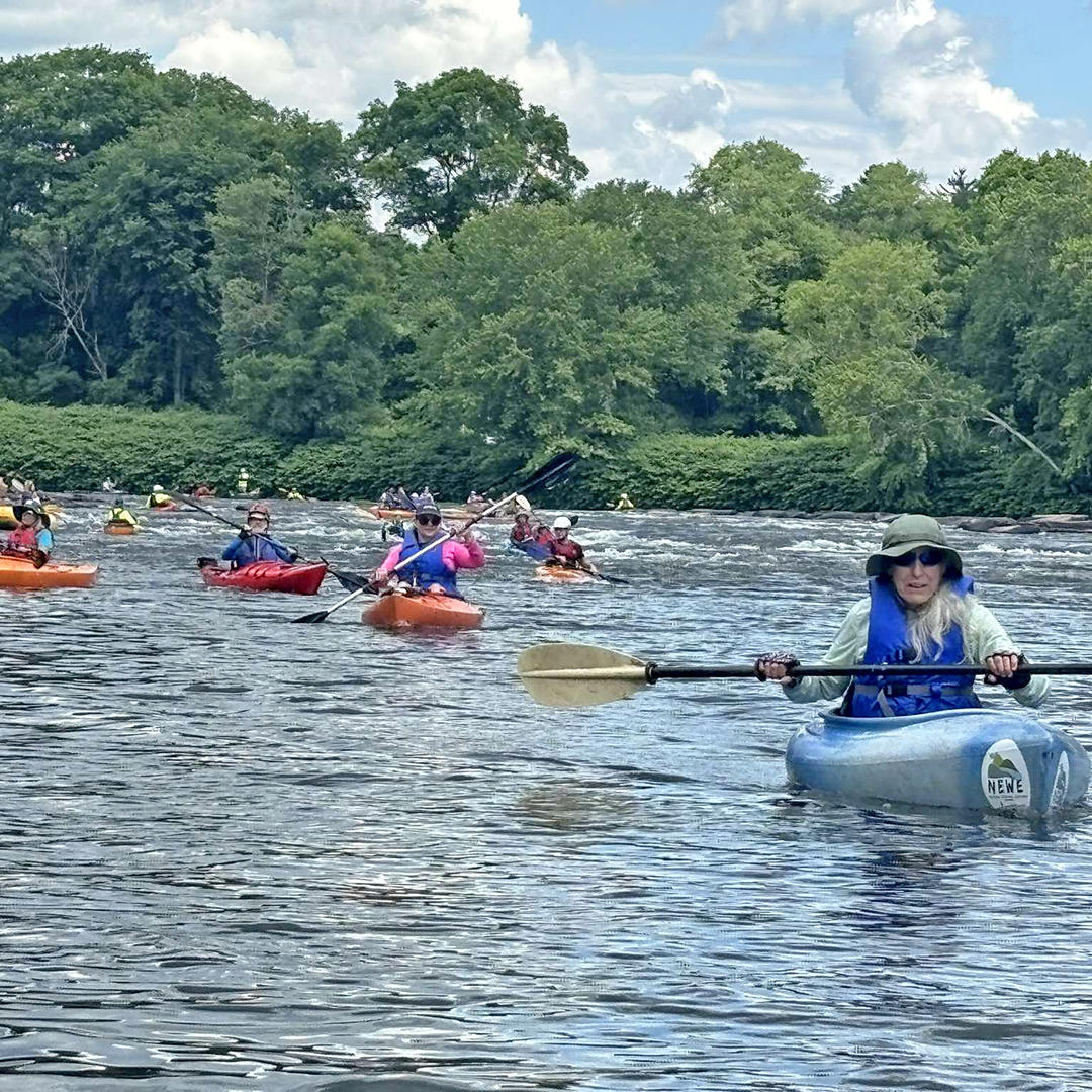 Paddlers enjoy their first day of paddling on the Delaware River. Photo courtesy of Marge O'Hare.
