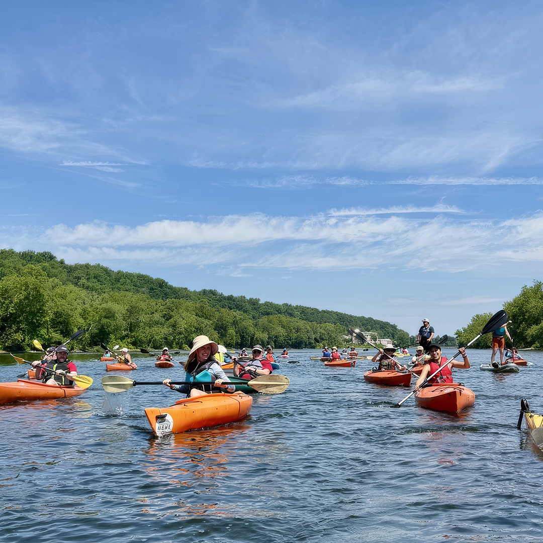 Sojourners paddle the Lower Delaware Wild and Scenic River on Day 6. Photo by the DRBC.