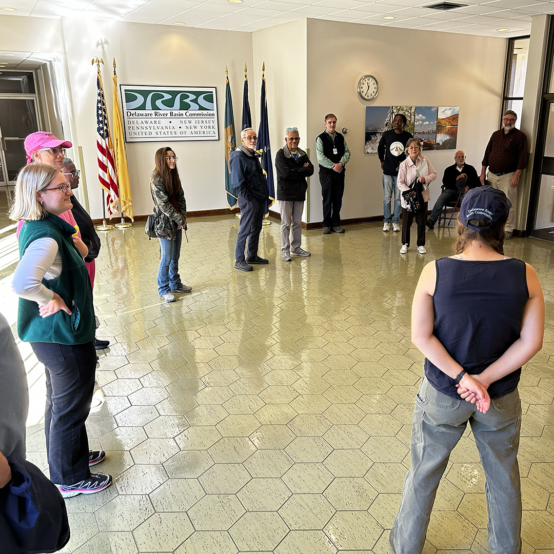 DRBC staff welcome Trenton Walks! folks to the DRBC office. Photo by the DRBC.