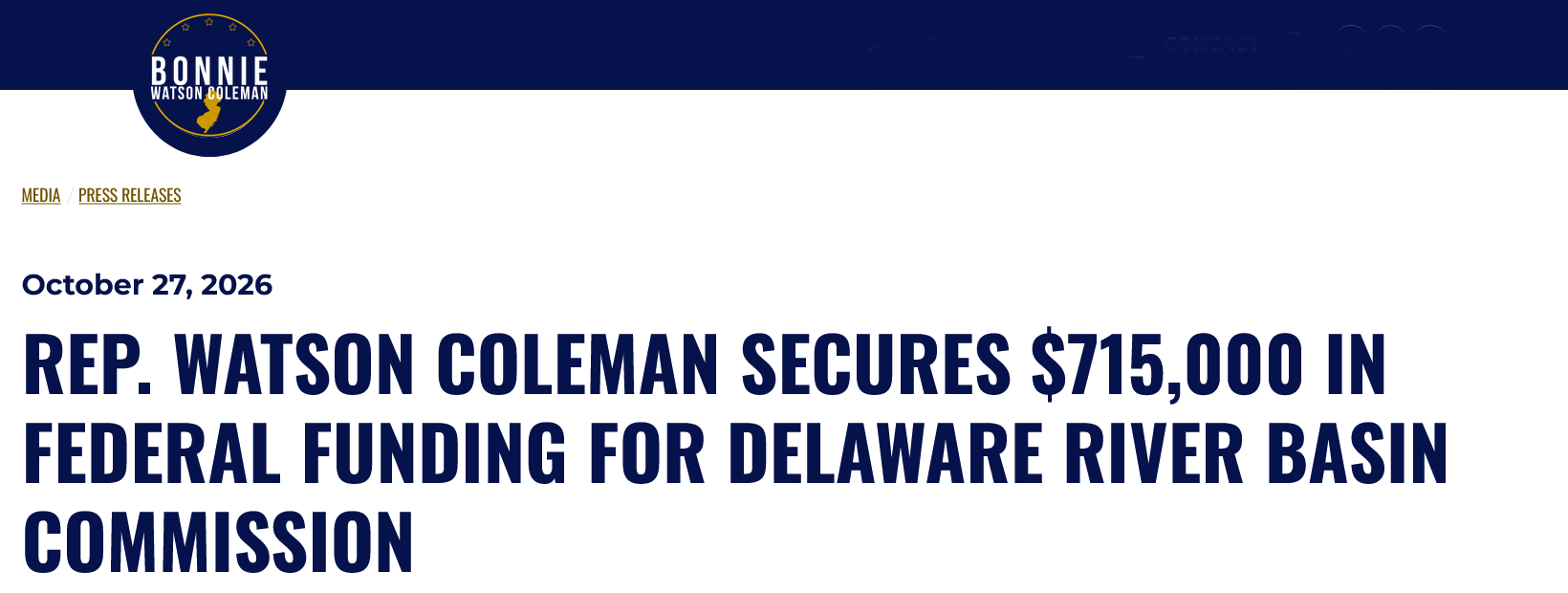 Rep. Bonnie Watson Coleman News Release Header.