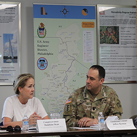 From L: U.S. Rep. Madeleine Dean & USACE Phila. District Commander LTC Jeffrey Beeman. Photo by the DRBC.