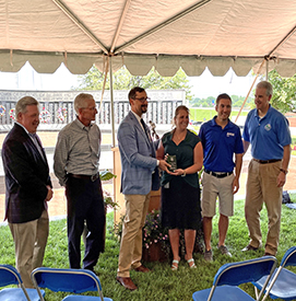 Representatives from EPA Region 3, DRBA & the Del. Dept. of Natural Resouces and Environmental Control (DNREC, far R) pose for a photo after DRBA received the WasteWise Award. Photo by the DRBC.