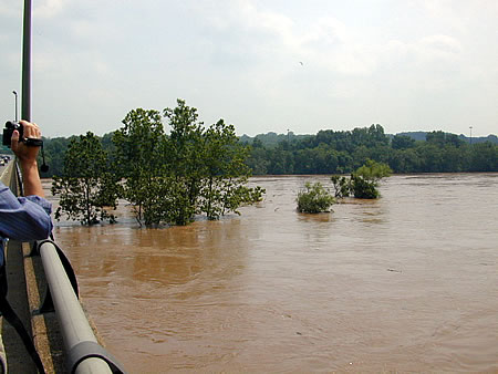 Looking Across the Delaware River Towards New Jersey on the Scudders Falls Bridge - June 29, 2006
