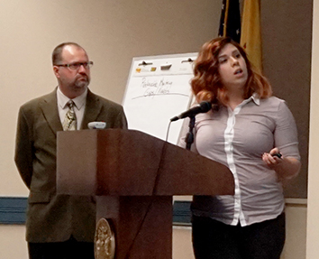 DRBC's John Yagecic and Elaine Panuccio present to the New Jersey Water Monitoring Council. Photo by DRBC.