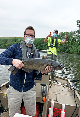 DRBC staff collected several species of fish, including catfish, from the Delaware River to monitor for PFAS.Photo by DRBC.