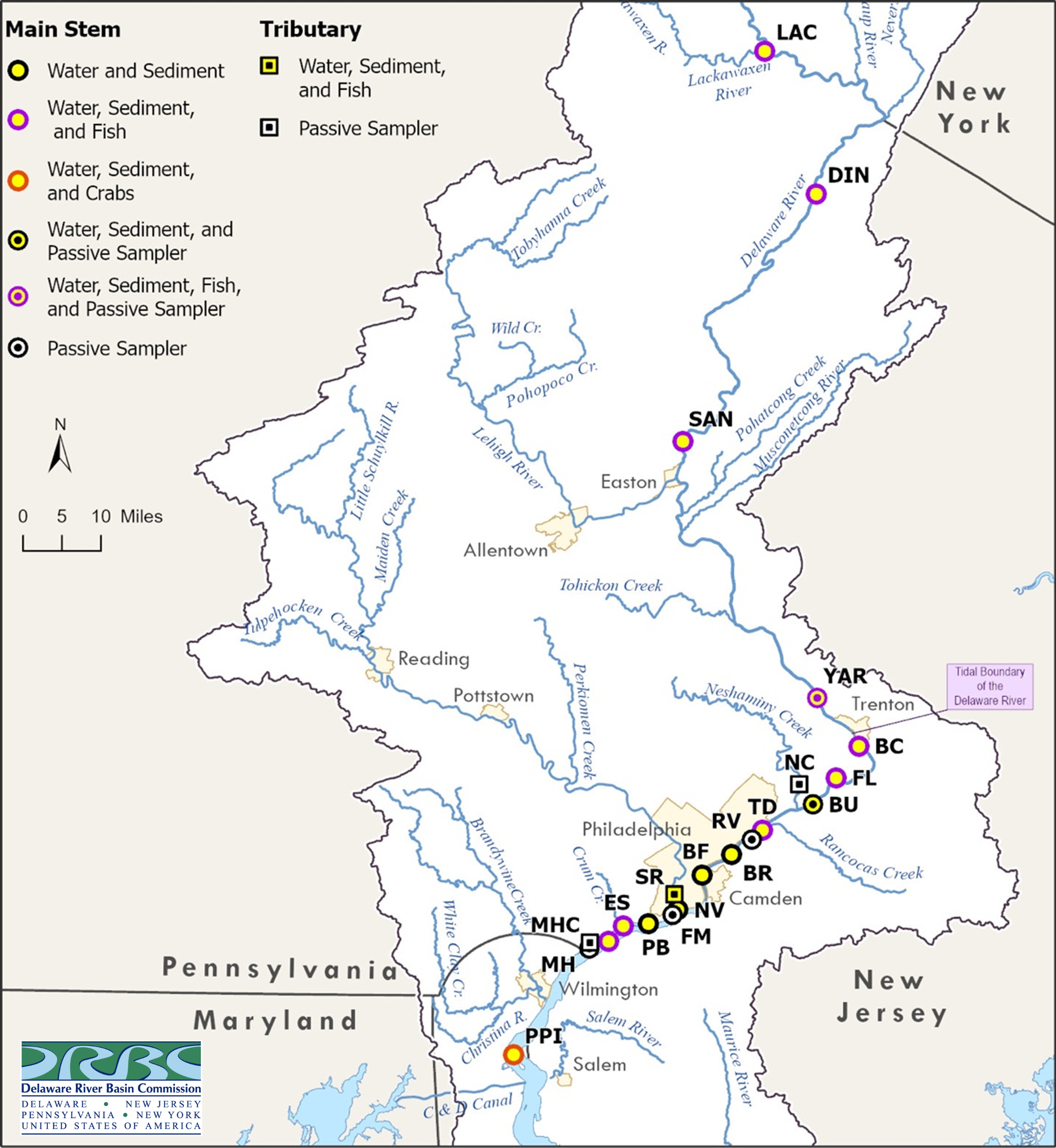 Map of PFAS sampling sites.