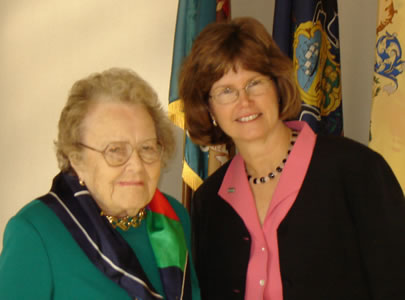 Dr. Ruth Patrick & DRBC Executive Director Carol Collier at the 2005 event honoring Dr. Patrick.