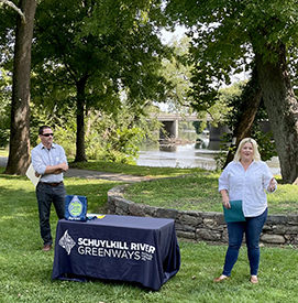 Aqua Pennsylvania & The Essential Foundation's Krista Seng provides remarks. Photo by the DRBC.