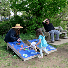 The DRBC's baggo boards were a hit at ShadFest. The younger kids loved simply playing with the bean bags! Photo by the DRBC.