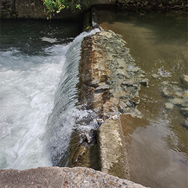 A close up of what's left of the dam after some of the top has been excavated away. Photo by the DRBC.