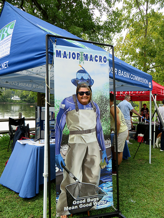 DRBC's Major Macro was a huge hit at Frenchtown's Riverfest. Adults and kids alike got to become a science superhero, complete with waders, snorkel, and net, eveyrthing you need to become an aquatic biologist! Photo  by DRBC.