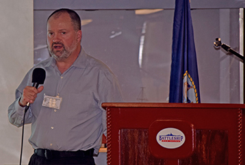 DRBC's John Yagecic, P.E., presents at the 2018 Geologic Association of N.J. Conference. Photo by DRBC.