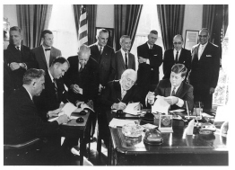White House ceremonial signing of the Delaware River Basin Compact, Nov. 2, 1961.