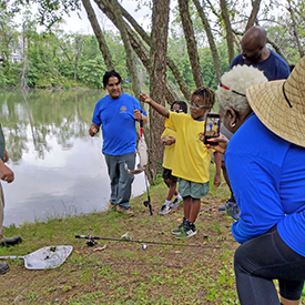 This derby participant caught a 19" catfish! Photo by the DRBC.