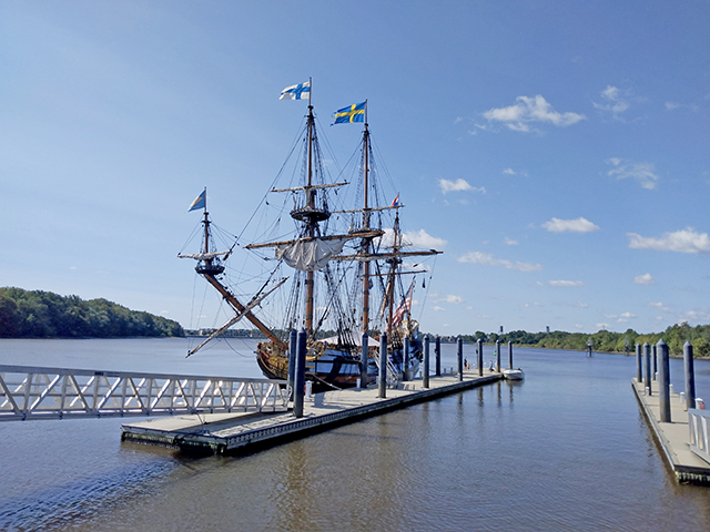 The Kalmar Nyckel docked in Bristol, Pa. Photo by DRBC.