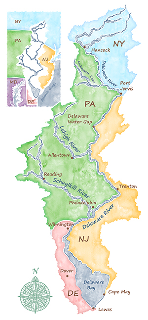 Illustration of the Delaware River Basin.