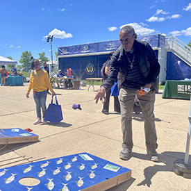 Folks of all ages enjoyed playing a quick game. Photo by the DRBC.