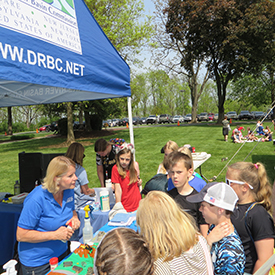 Staff encourages the kids to ask questions and think about the different ways they can protect our shared water resources. Photo by the DRBC.