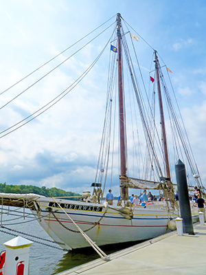 The AJ Meerwald docked in Bristol, Pa. Photo by DRBC.