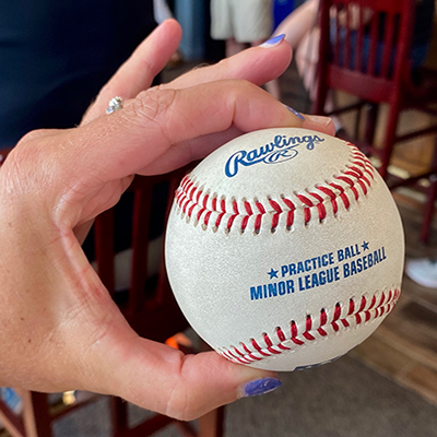 This is what a mudded baseball looks like. Photo by the DRBC.