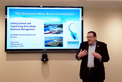DRBC Executive Director Steve Tambini, P.E., was the featured speaker at the NJ-AWRA Annual Luncheon and Seminar. Photo by DRBC.