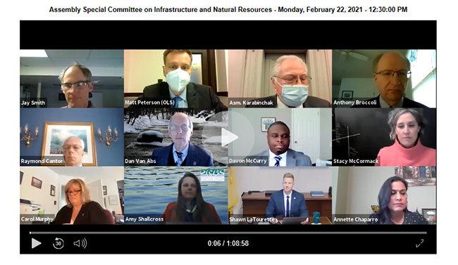 Screenshot of the New Jersey Legislative Committee Meeting.