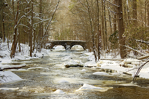 Winter at the Stone Arch Bridge by Martha Tully. This photo was the winner of DRBC's Winter Photo Contest.