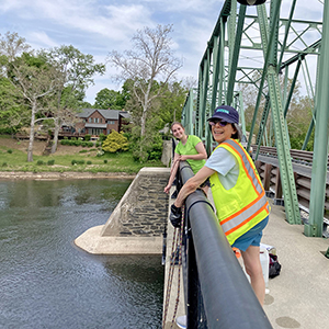 DRBC staff collects a water sample. Photo by the DRBC.