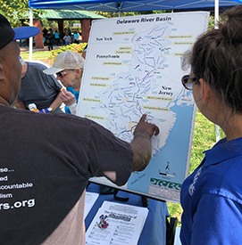The DRBC's map of the Delaware River Basin is always popular. It's a great way to get oriented to the DRB.Photo courtesy of SPLASH.