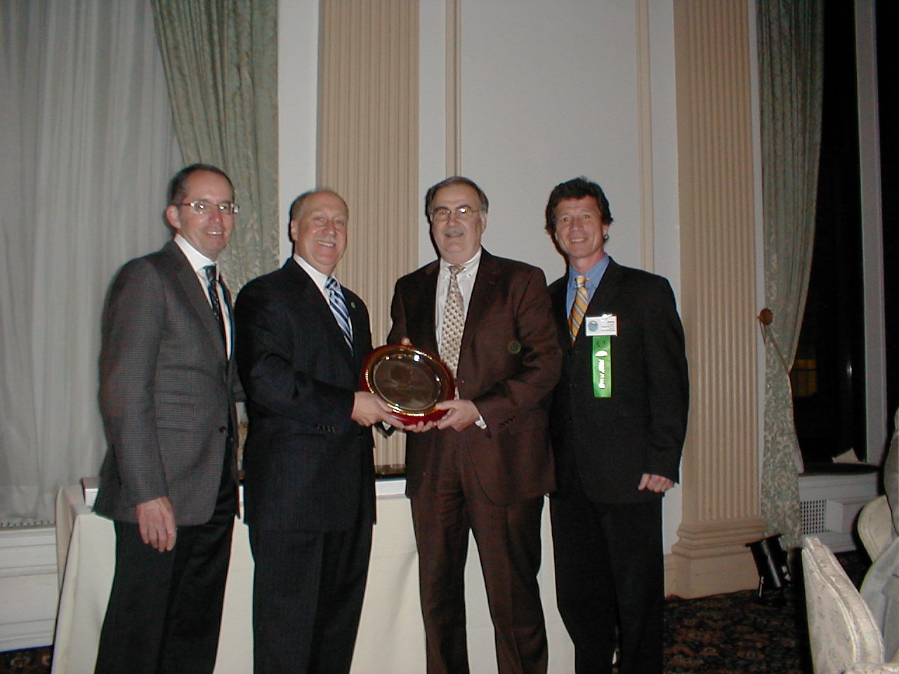 DRBC Deputy Director Robert Tudor (second from right) poses with fellow WRADRB Recognition Dinner attendees after receiving the Samuel S. Baxter Memorial Award.