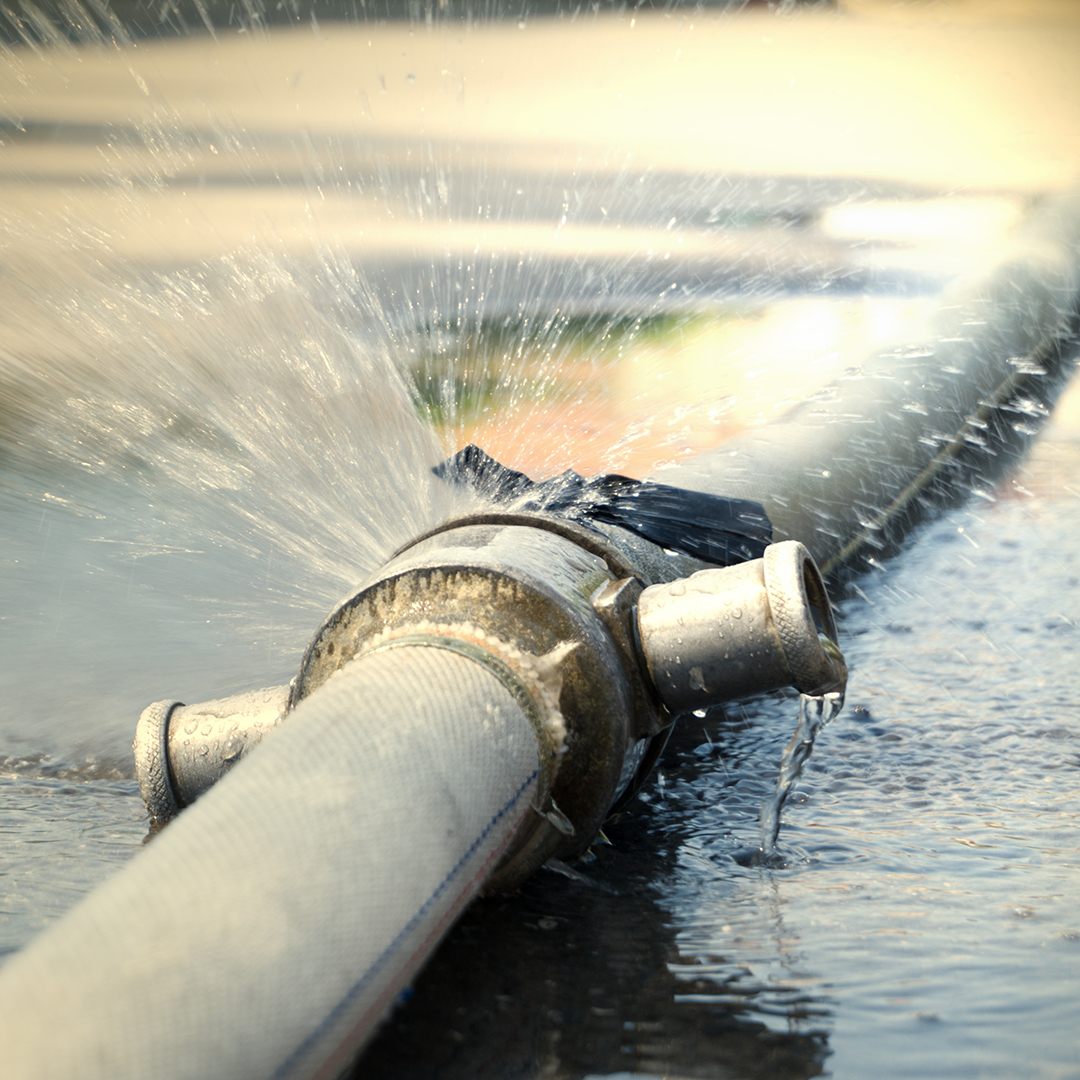 Adobe Stock image of a leaking water pipe.